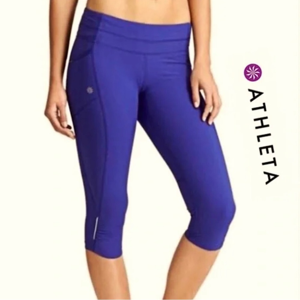 ATHLETA BLUE CROP LEGGING- SIZE S